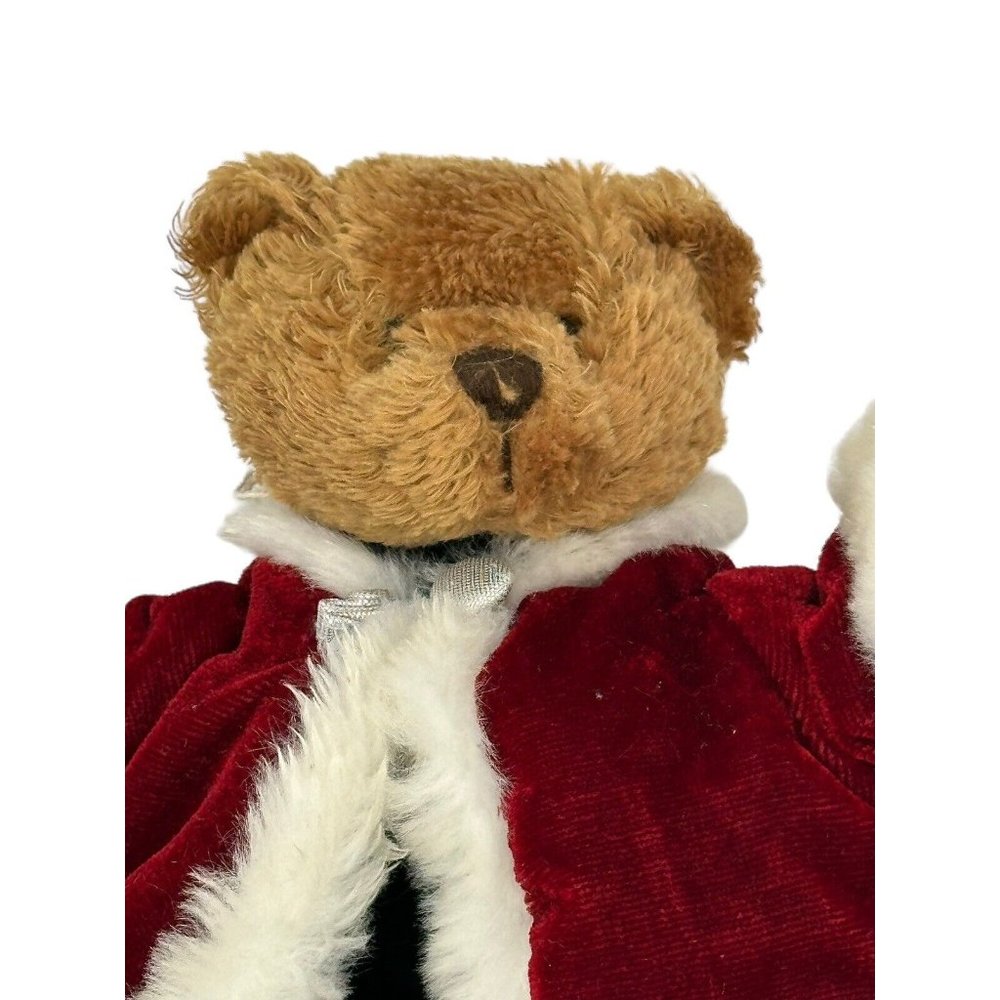 Plushland Christmas Bear 2000 March Of Dimes Brown Bear Christmas Coat NO HAT - Picture 2 of 5